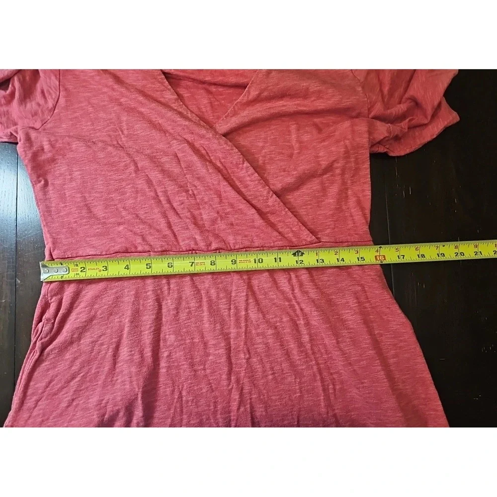 L.L. Bean Size S Wrap Rose Crimson Pink Flare‎ Dress Women's Stylish Modern
